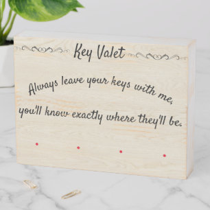 Key Valet DIY 4 Hook Wall Mount Key Holder V2 Wooden Box Sign