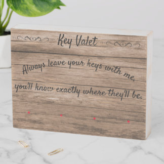 Key Valet DIY 4 Hook Wall Mount Key Holder V6 Wooden Box Sign