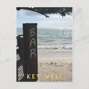 Key West Beach and Bar photo scene Postcard