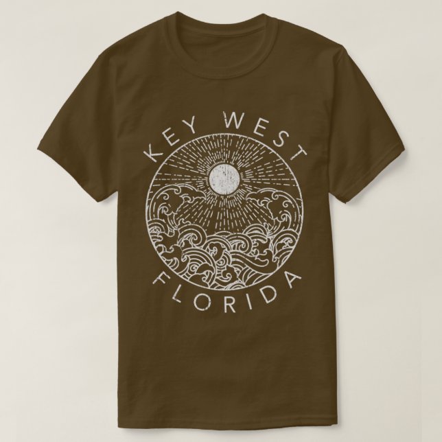 Key West Beach Florida Vacation Ocean Retro Souven T-Shirt (Design Front)