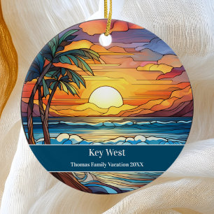 Key West Beach Vacation Ceramic Ornament