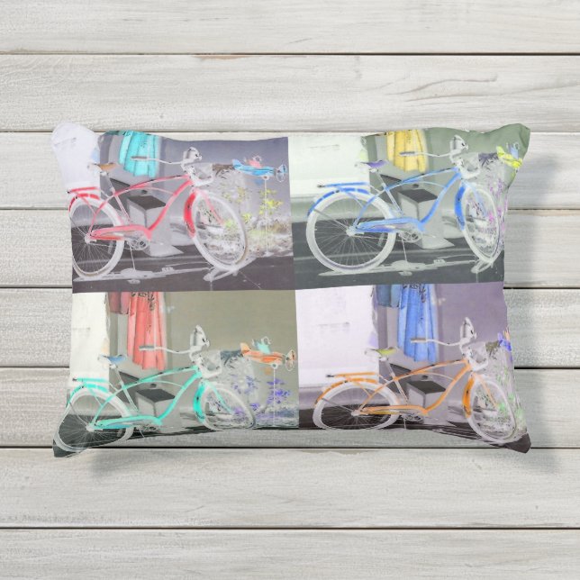 Key West Bicycle Outdoor Pillow (Front)