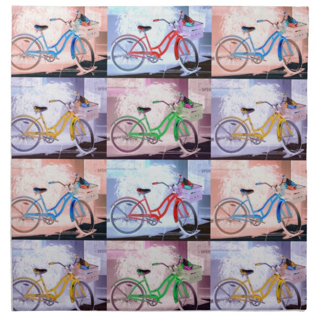 Key West Bicycle Pattern Napkin (Front)