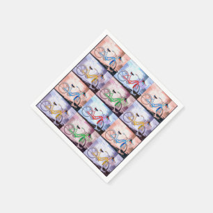 Key West Bicycle Pattern Napkins