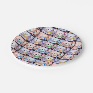 Key West Bicycle Pattern Paper Plates
