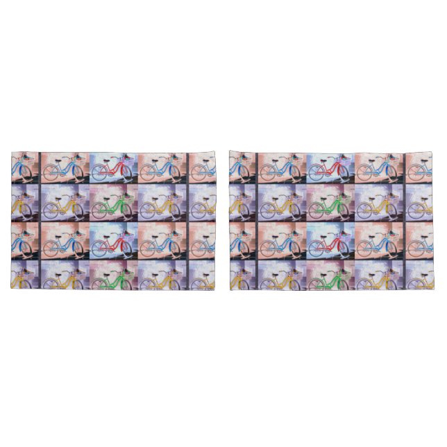Key West Bicycle Pattern Pillowcase (Back-Set)
