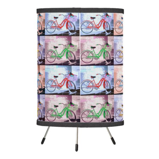 Key West Bicycle Pattern Tripod Lamp (Back)