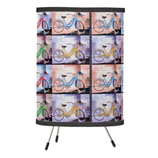 Key West Bicycle Pattern Tripod Lamp (Left)