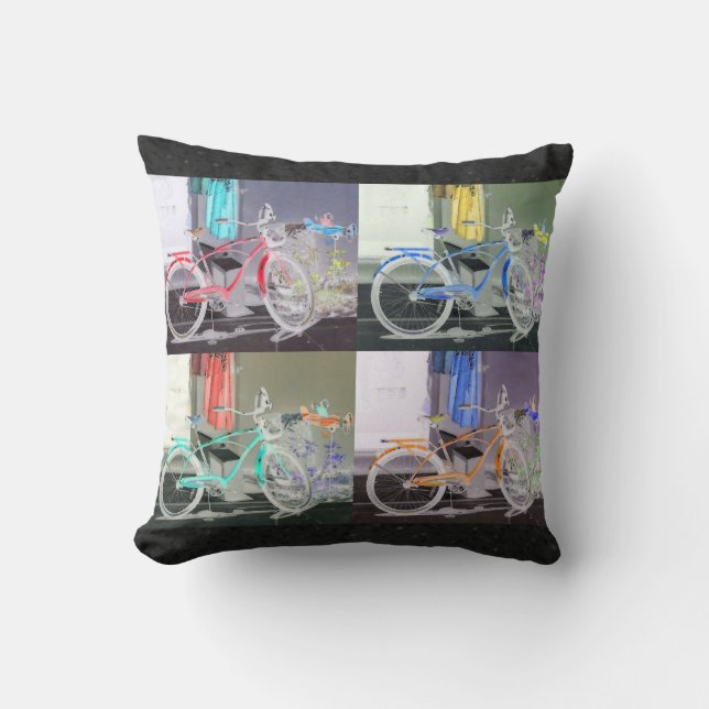 Key West Bicycle Throw Pillow (Front)