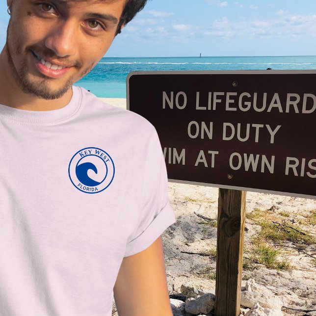 Key West Blue Ocean Wave Circle Design T-Shirt (Creator Uploaded)