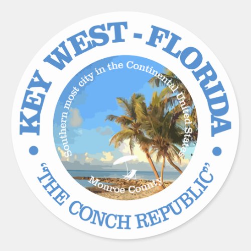 Key West C Classic Round Sticker
