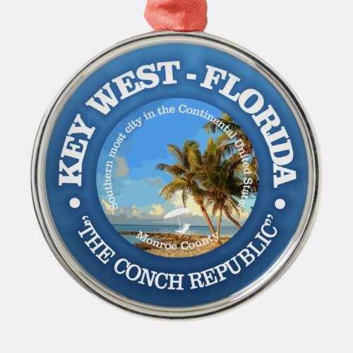 Key West C Metal Ornament