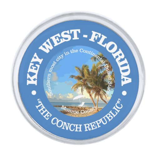 Key West C Silver Finish Lapel Pin