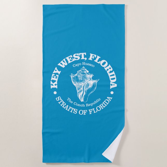 Key West (conch) Beach Towel (Front)