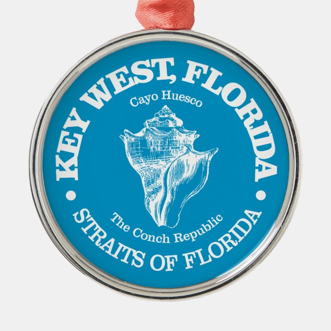 Key West (conch) Metal Ornament (Front)