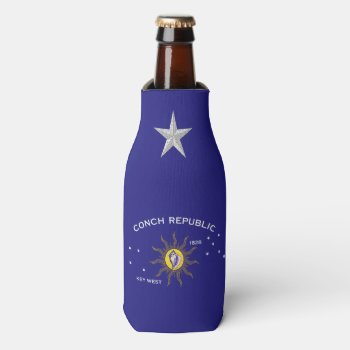 Key West Conch Republic Flag Bottle Cooler by WRAPPED_TOO_TIGHT at Zazzle