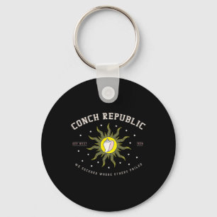 Key West Conch Republic Florida Scuba Fishing Gift Keychain
