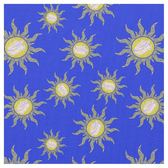 Key West Conch Republic Sun Summer Beach Fabric (Close Up)