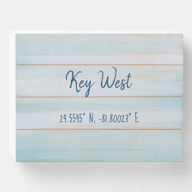 Key West Distressed Wood Box Sign (Front Horizontal)