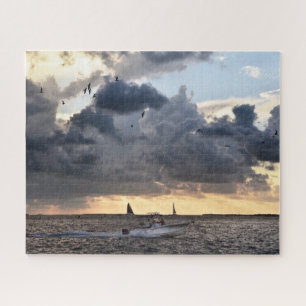 Key West Fishing Boat at Sunset Jigsaw Puzzle