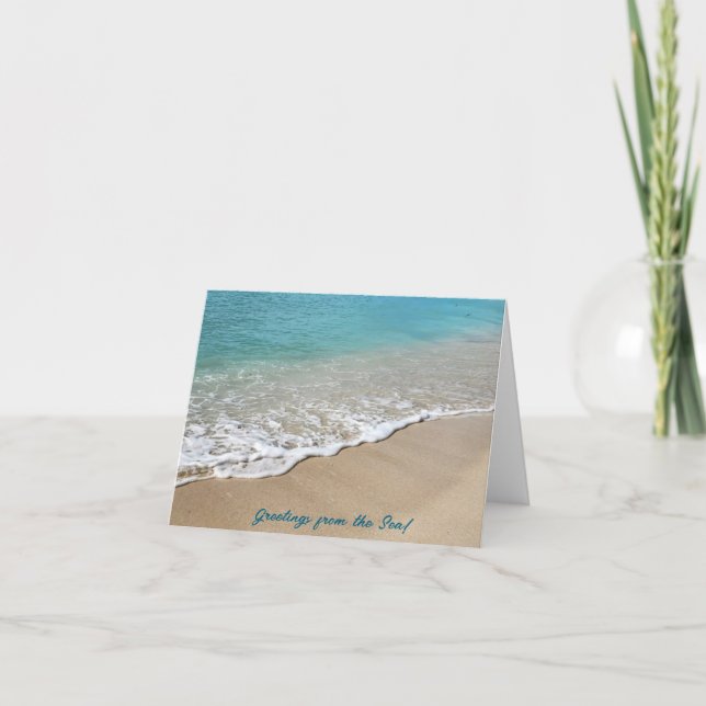 Key West, FL beach scene folded thank you card (Front)