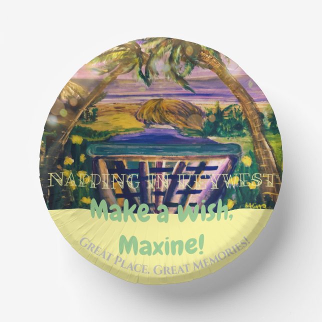 Key West, FL Memory Tip of Travel Paper Bowls (Front)