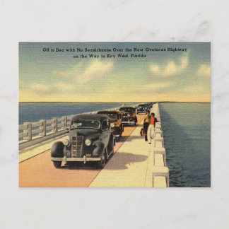 Key West FL Overseas Highway No Seasickness 1940s Postcard