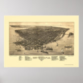 Vintage Key West Florida Map Print – Cayo Hueso, Circa 1940 Style – 24x36 Giclée On Satin PolyPro