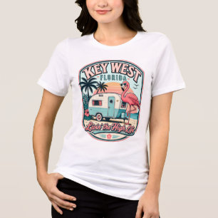 Key West Flamingo Camper Florida Keys  Tri-Blend Shirt