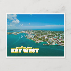 Key West Florida Aerial Beach View Travel Postcard