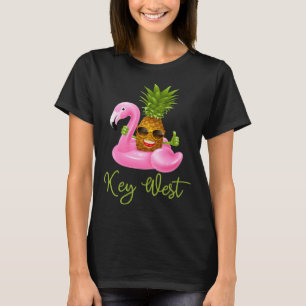 Key West Florida Beach Tropical Flamingo Pineappl T-Shirt