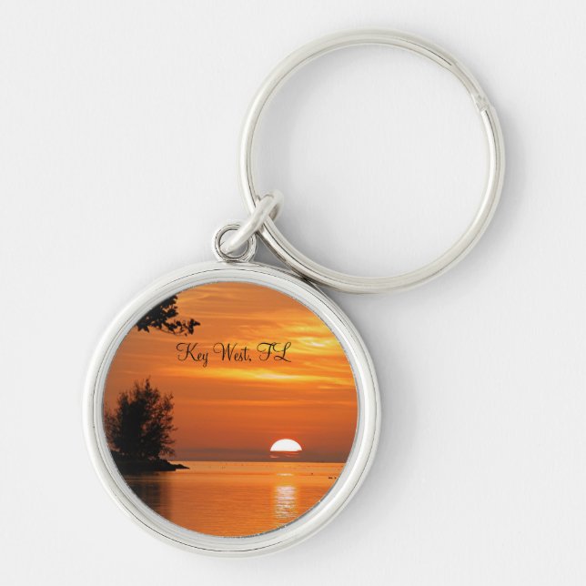 Key West, Florida beautiful sunset Keychain (Front)
