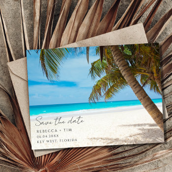 Key West Florida Budget Beach Wedding  Announcement Postcard by stylelily at Zazzle