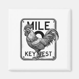 Key West Florida Chicken Retro Mile 0 Rooster Mile Magnet