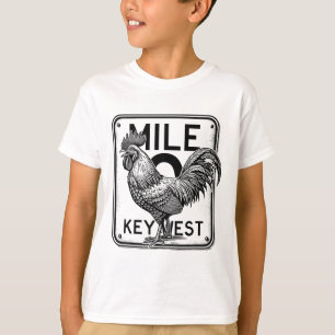 Key West Florida Chicken Retro Mile 0 Rooster Mile T-Shirt