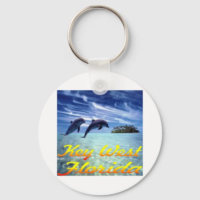 Key West Florida Dolphins Keychain (Front)
