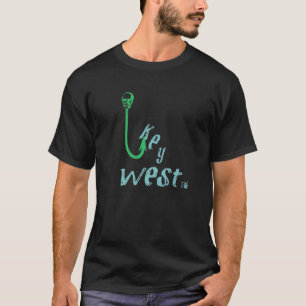 Key West Florida Fish Hook Skull T-Shirt