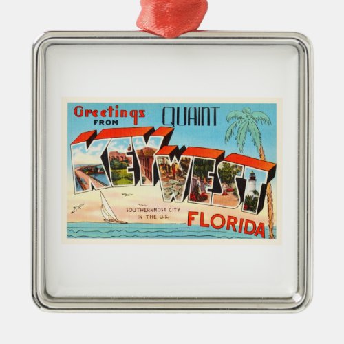 Key West Florida FL Old Vintage Travel Souvenir Metal Ornament