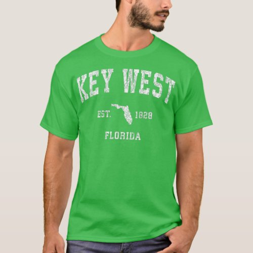 Key West Florida FL Vintage Athletic Sports Design T_Shirt