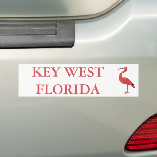 KEY WEST FLORIDA  Flamingo Bumper Sticker