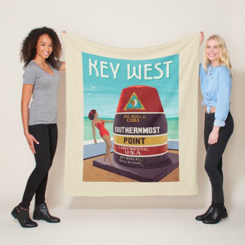 Key West  Florida Fleece Blanket