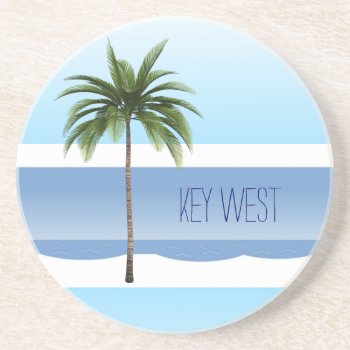 Key West Florida Island Palm Tree Ocean Travel Coaster by alleyshirts at Zazzle