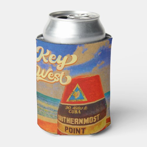 key west Florida Island Vacation Souvenirs Vintage Can Cooler