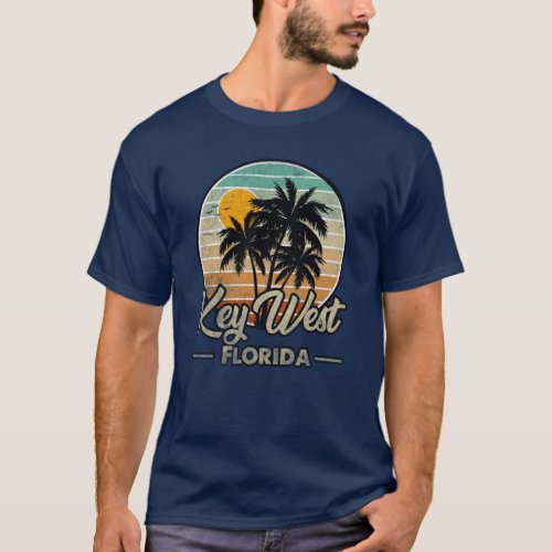 Key West Florida Keys Retro 70s Beach Vacation T_Shirt