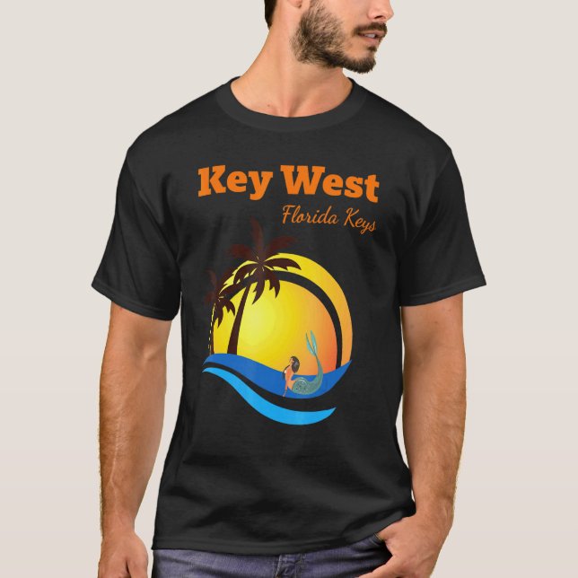 Key West Florida Keys Tropical Mermaid Vacation So T-Shirt (Front)