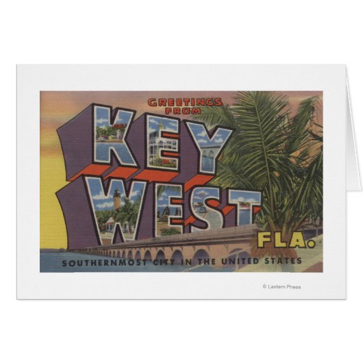 Key West, Florida - Large Letter Scenes Cards (Front Horizontal)