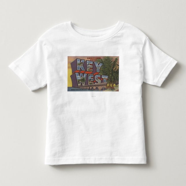 Key West, Florida - Large Letter Scenes Toddler T-shirt (Front)