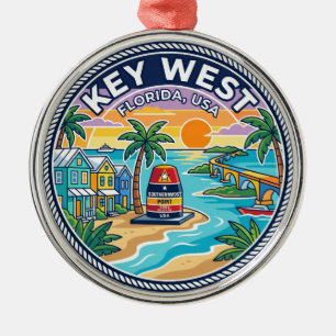 Key West Florida Metal Ornament