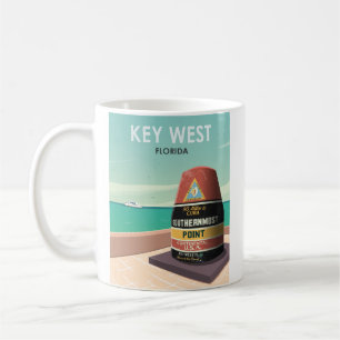 Key West Florida Mile Zero Vintage Travel Coffee Mug