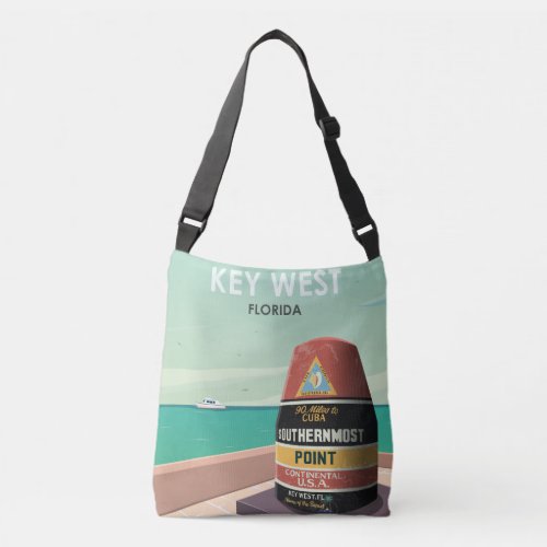 Key West Florida Mile Zero Vintage Travel Crossbody Bag